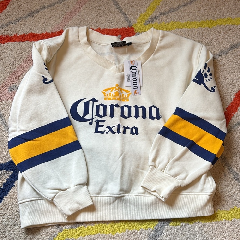 Forever 21 Corona Extra graphic v-neck sporty sweatshirt